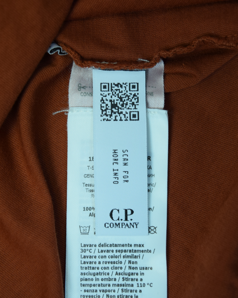 C.P. Company Chest Logo T-Shirt Orange detail view