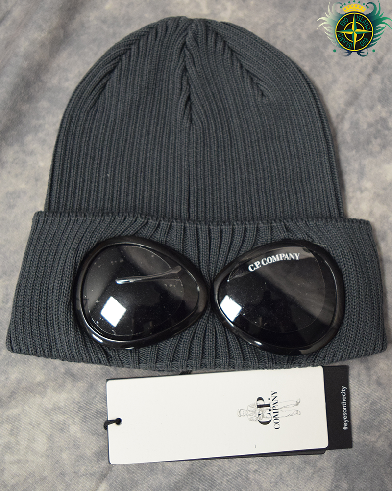 C.P Company Goggle Ribbed Beanie - Gunmetal