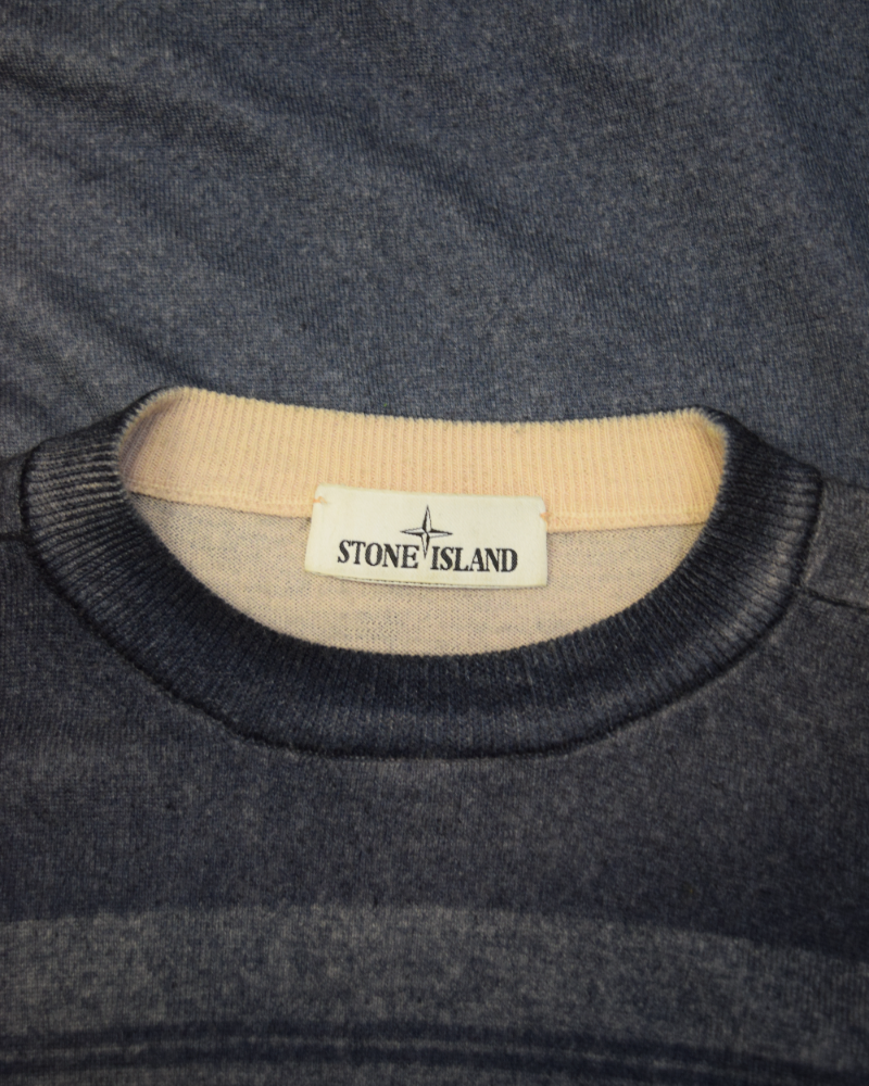 Stone Island Airbrushed And Laser Print Knit Navy Blue detail view