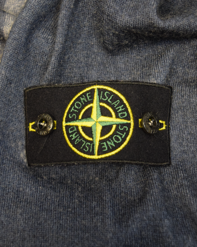 Stone Island Airbrushed And Laser Print Knit Navy Blue detail view