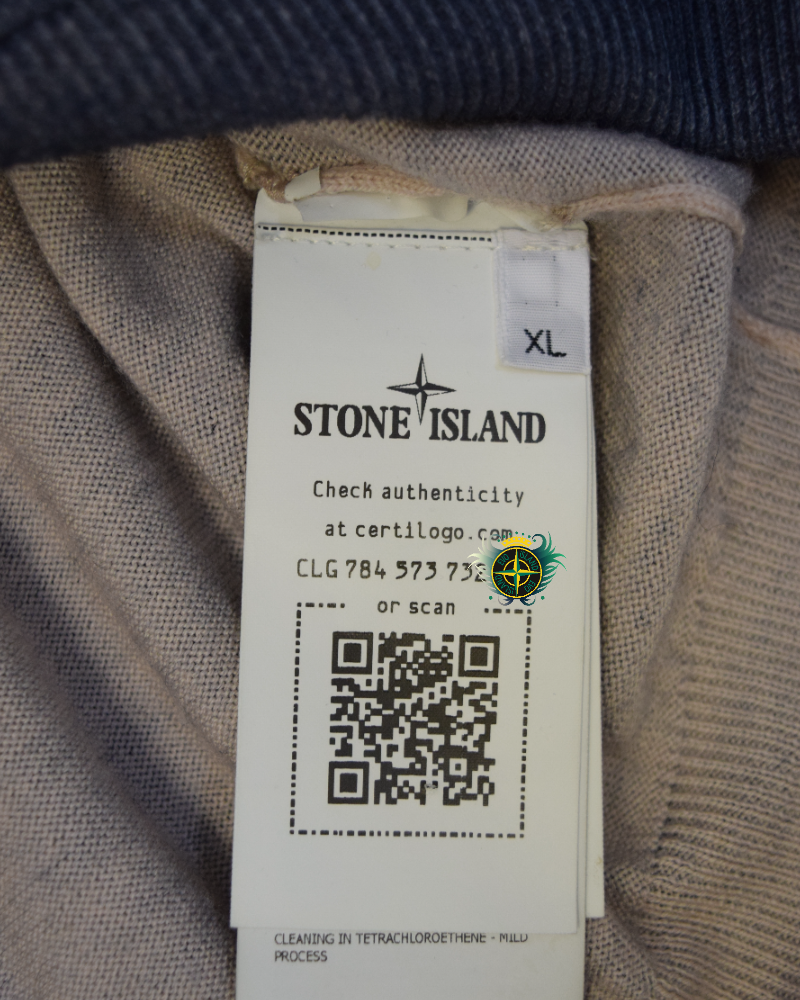 Stone Island Airbrushed And Laser Print Knit Navy Blue detail view