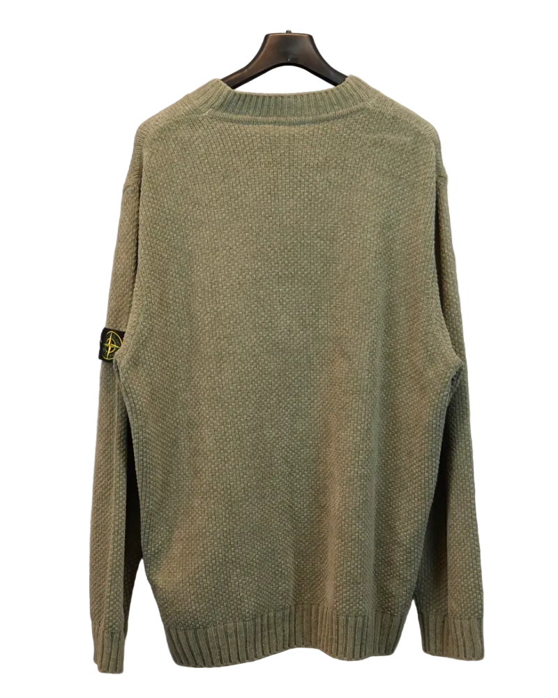 Stone Island Chenille Knit Crewneck sage back view