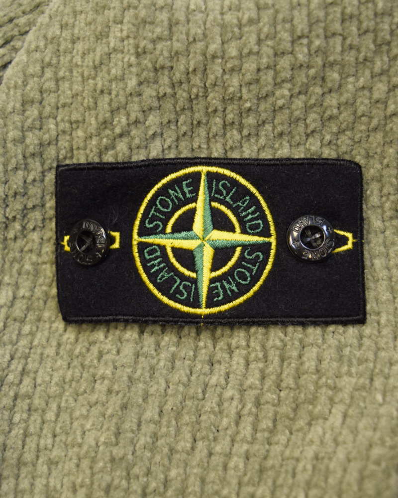 Stone Island Chenille Knit Crewneck sage detail view