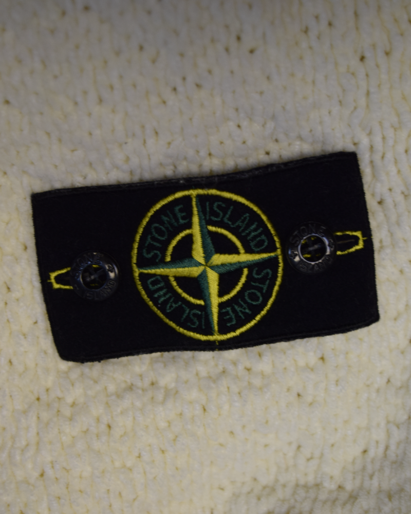 Stone Island Chenille Mock Neck Cream detail view