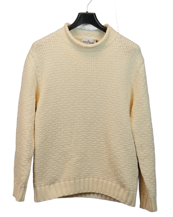 Stone Island Chenille Mock Neck Cream back view