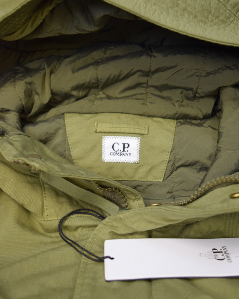 C.P Company Twill HD Parka Green detail view