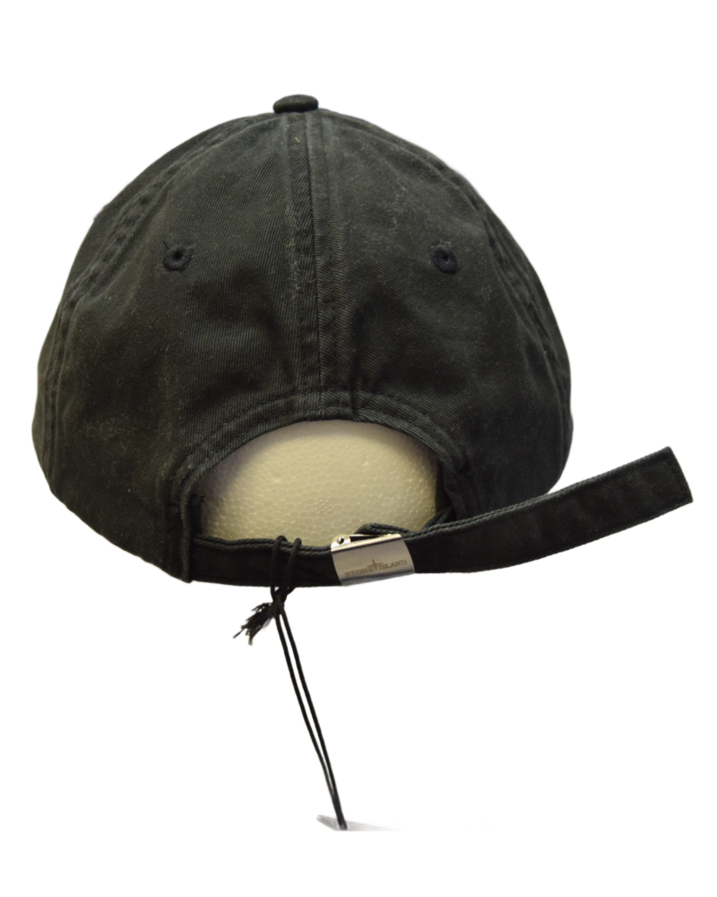 Stone Island Brushed Cotton Cap Black detail view