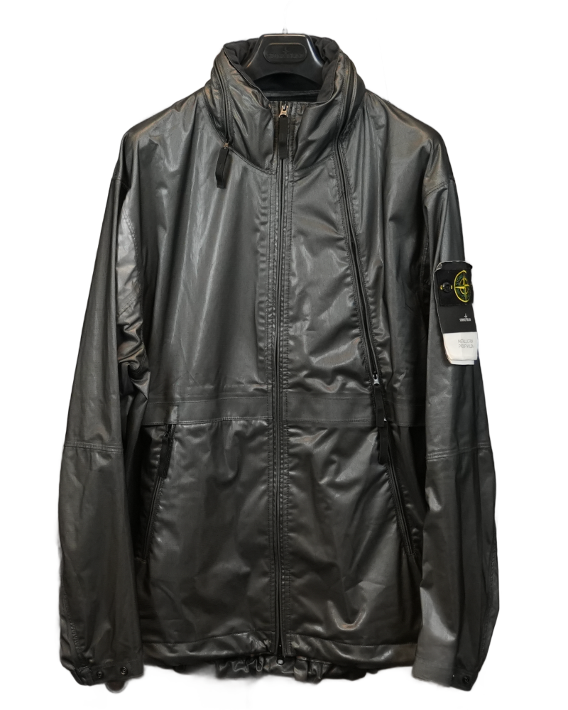 Stone Island Metalic Run Proof Nylon Metal Jacket Black front view