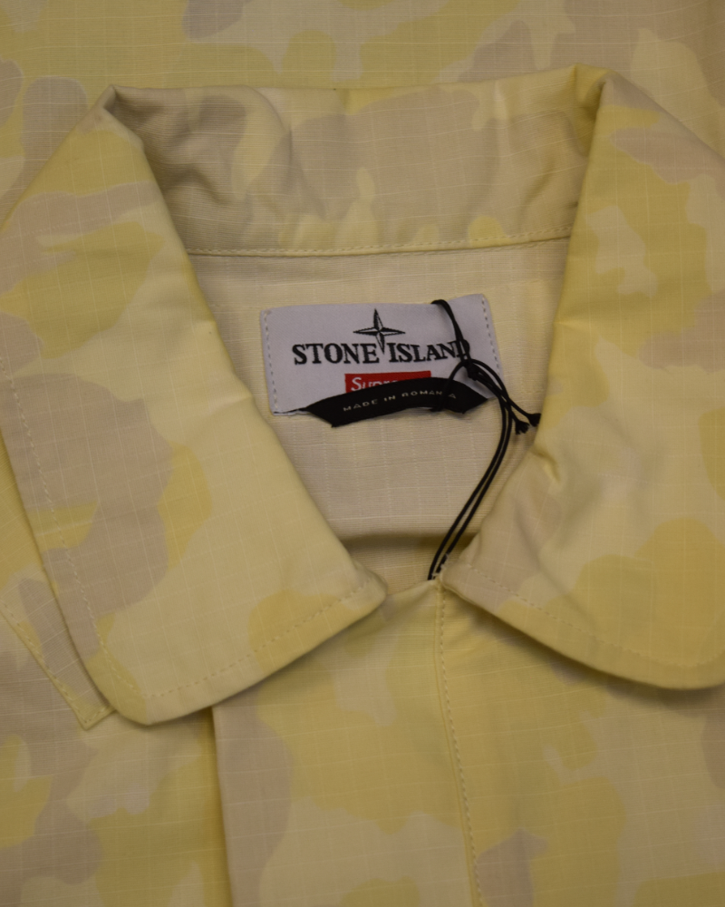 Stone Island x Supreme Cotton Ripstop Ice Jacket camo detail view