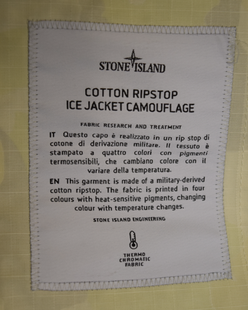 Stone Island x Supreme Cotton Ripstop Ice Jacket camo detail view