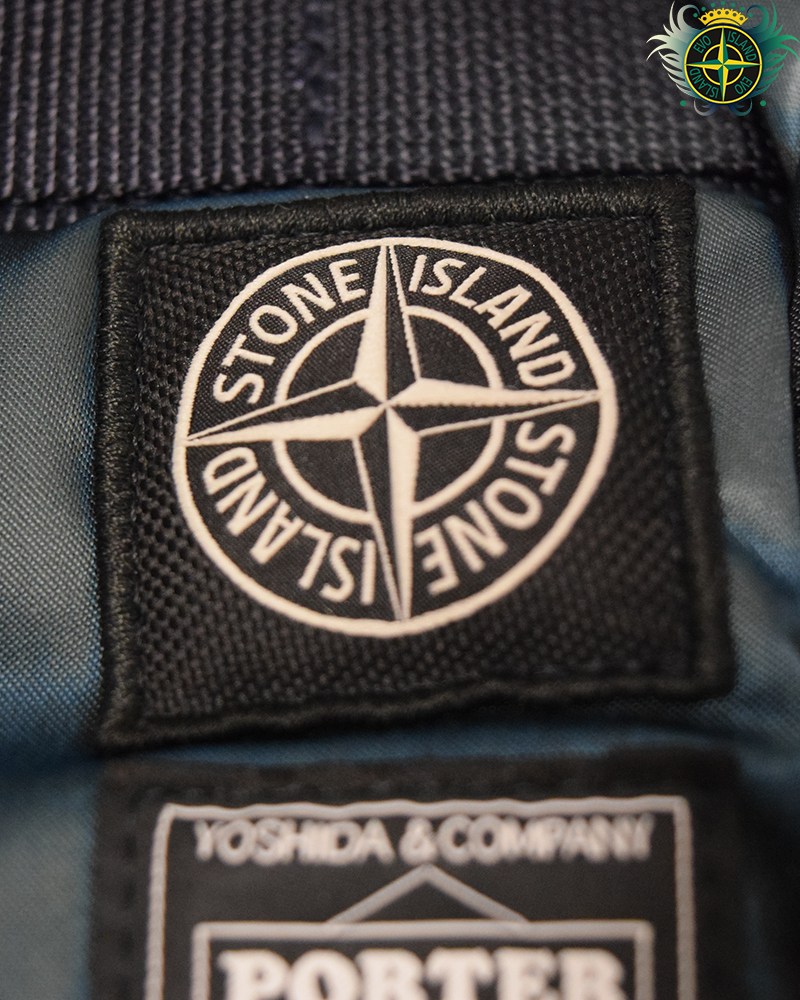 Stone Island Porter Hand Corrosion on Nylon Twill Backpack Blue