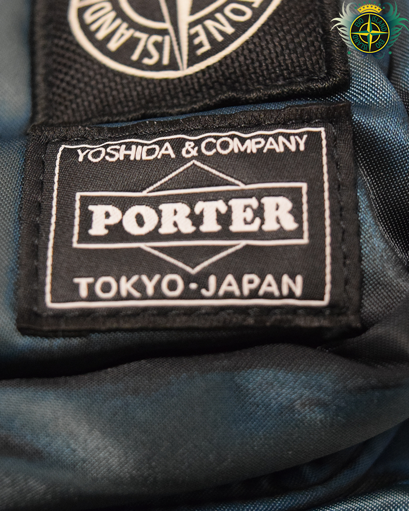 Stone Island Porter Hand Corrosion on Nylon Twill Backpack Blue