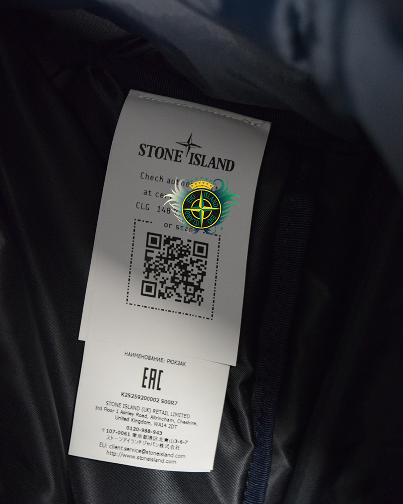 Stone Island Porter Hand Corrosion on Nylon Twill Backpack Blue