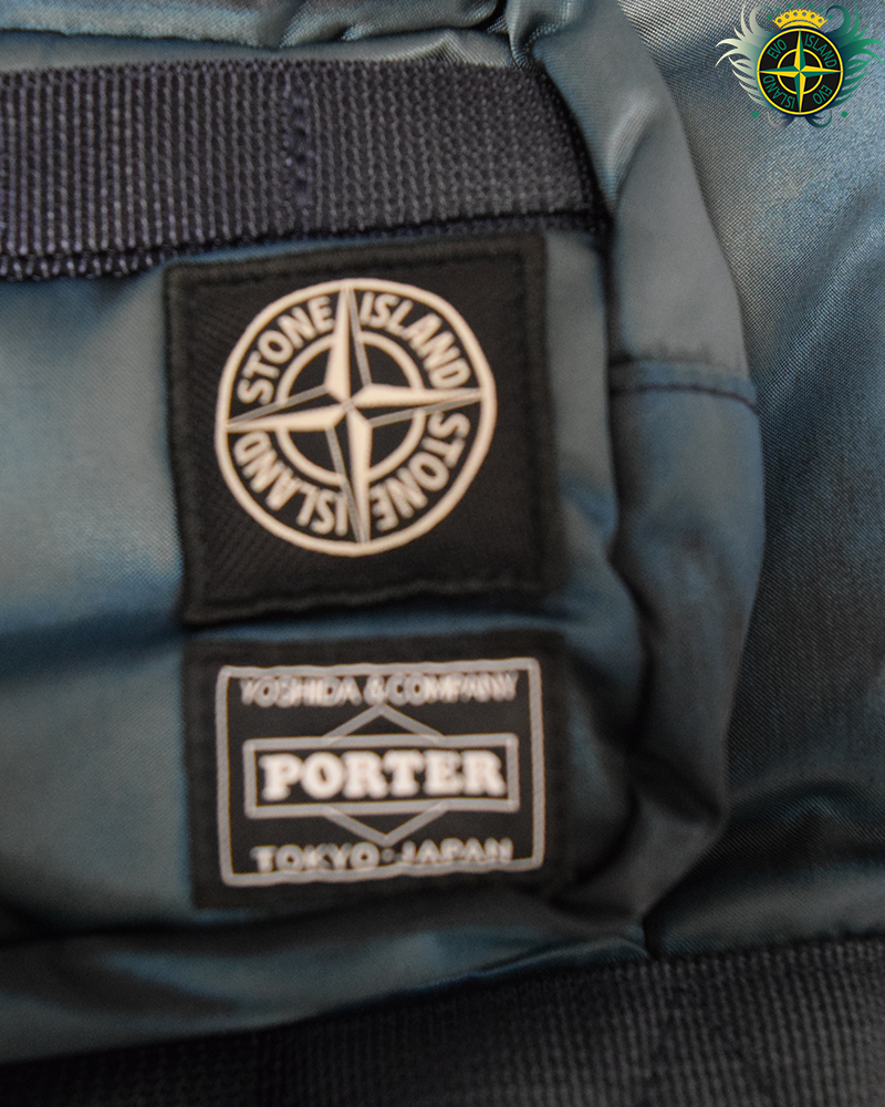 Stone Island Porter Hand Corrosion on Nylon Twill Backpack Blue