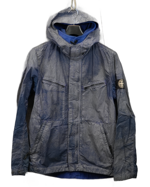 Stone Island Garment Dyed Pixel Reflecive Jacket Blue front view