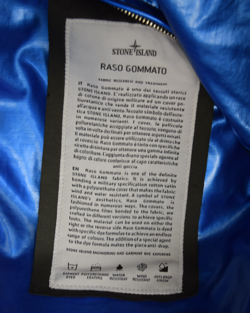 Stone Island Raso Gommato Reversible Jacket Blue and Black detail view