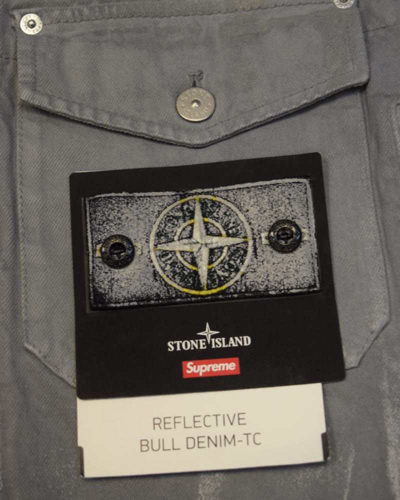 Stone Island Reflective Bull Denim-TC Jacket Grey detail view