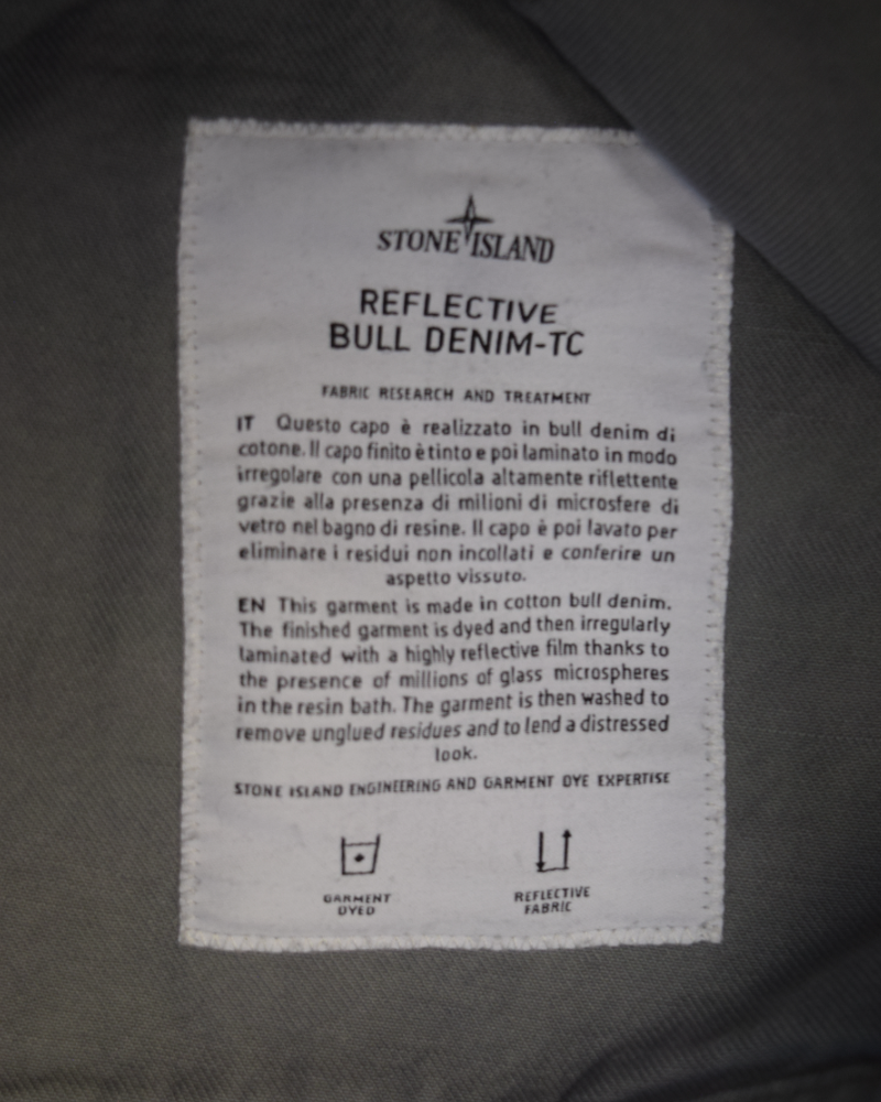 Stone Island Reflective Bull Denim-TC Jacket Grey detail view