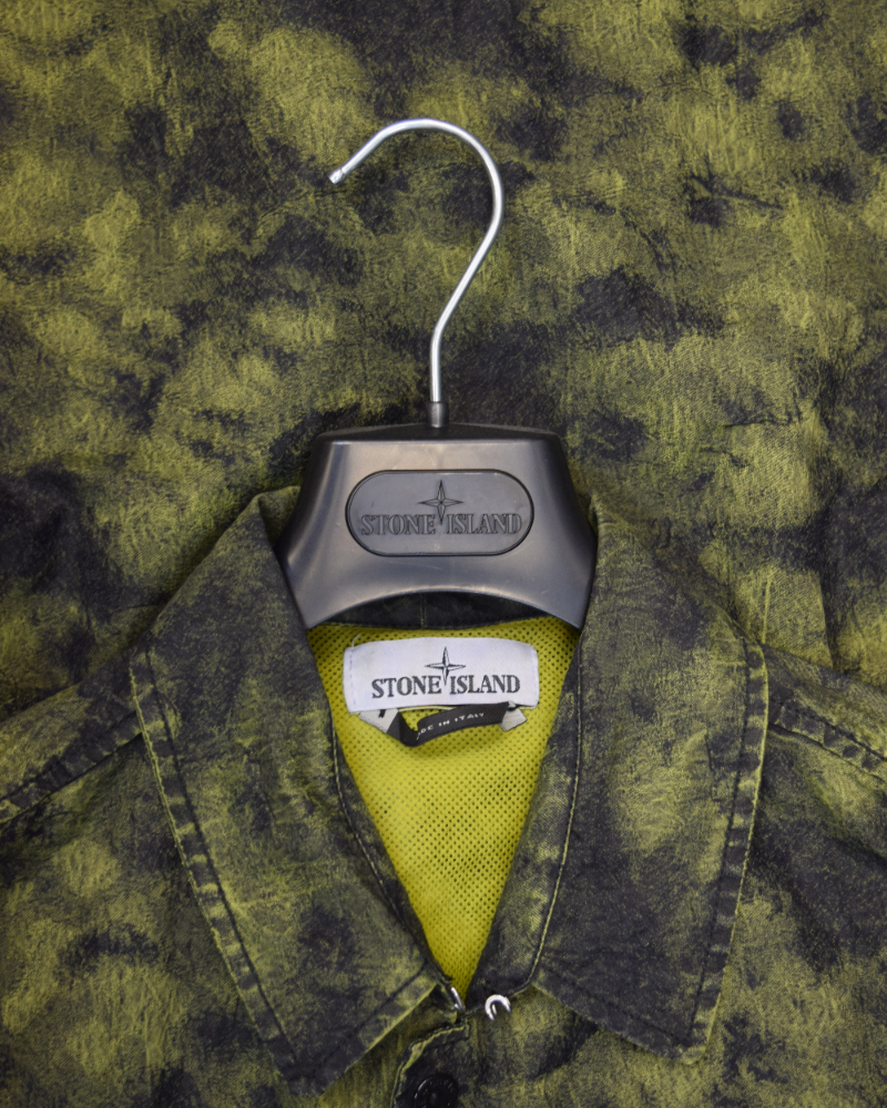Stone island DPM Jacquard Plated Jacket Green Camo detail view