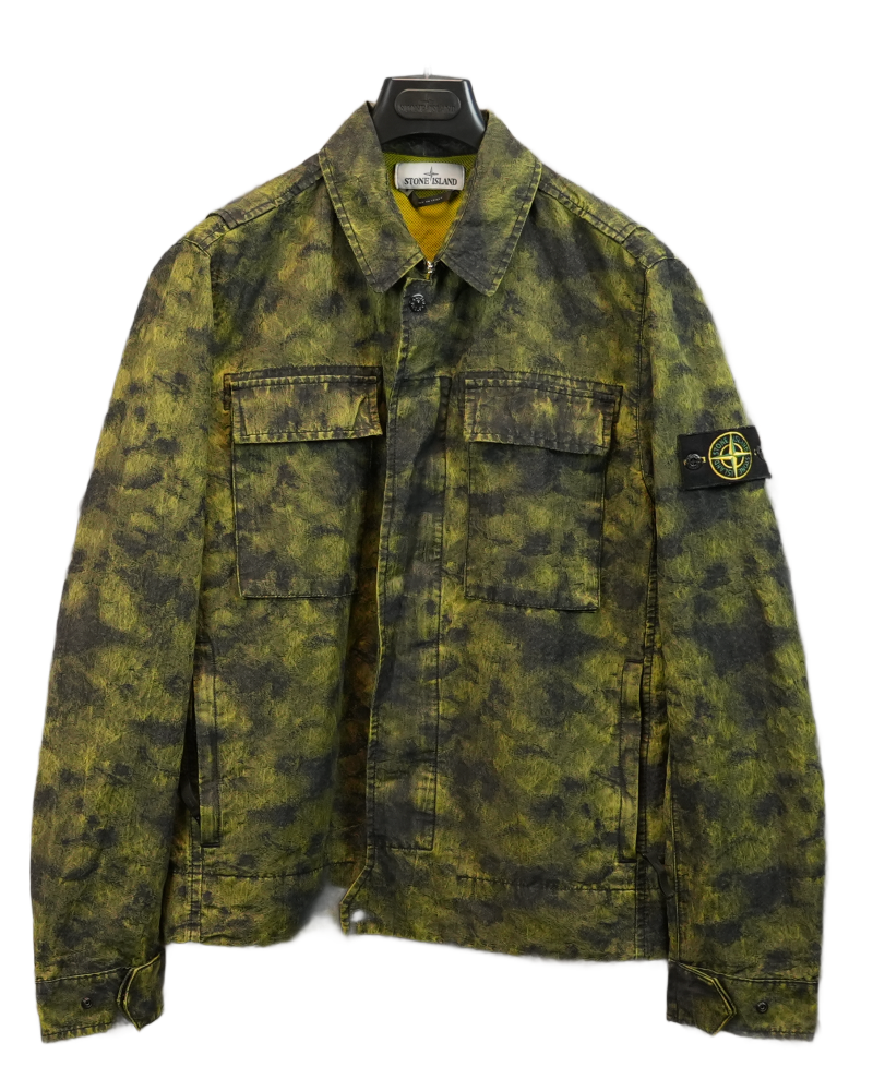 Stone island DPM Jacquard Plated Jacket Green Camo front view