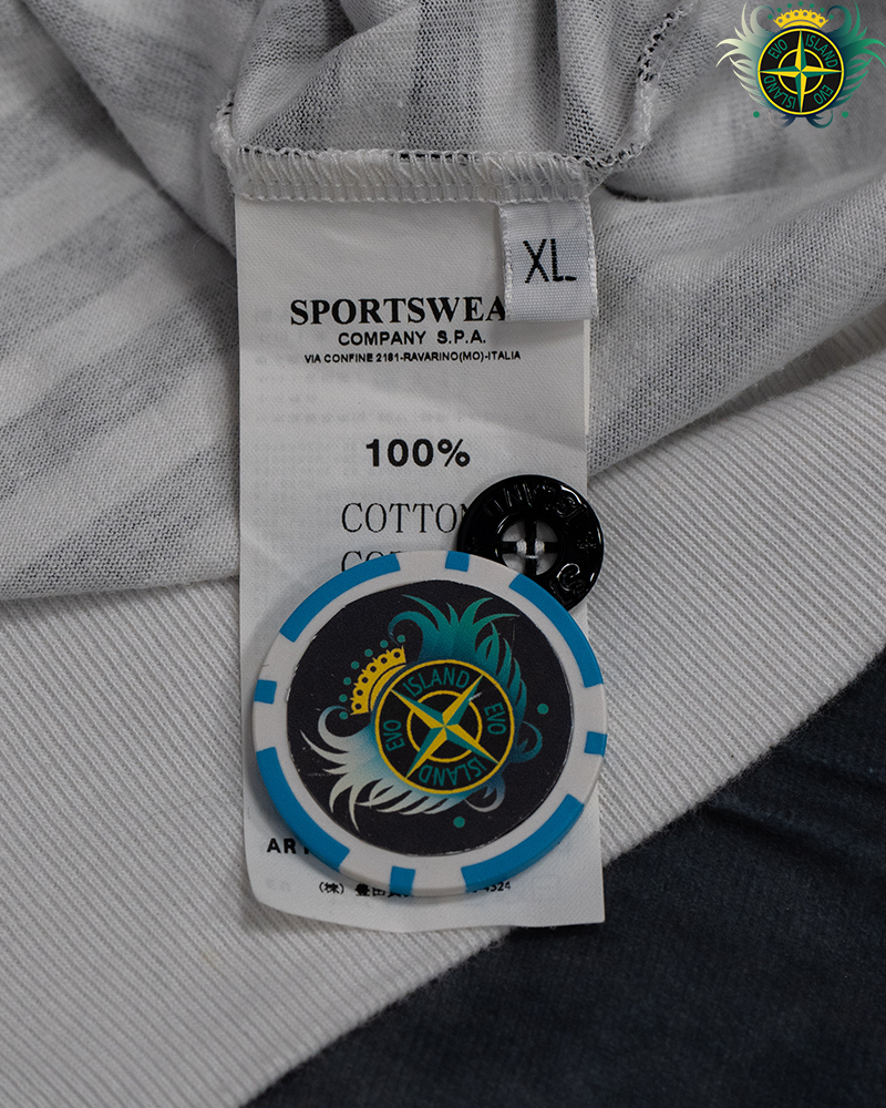 Stone Island Marina Stripped Hoodie Black/White - XL