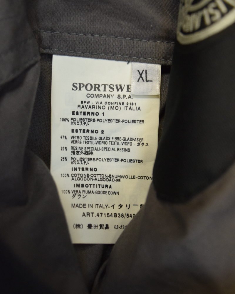 Stone island 2007 Vintage Special Process Reflective Down Jacket Silver detail view