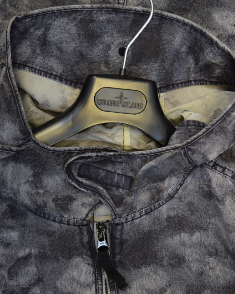 Stone island DPM Jacquard Plated Riot Mask Jacket Grey detail view