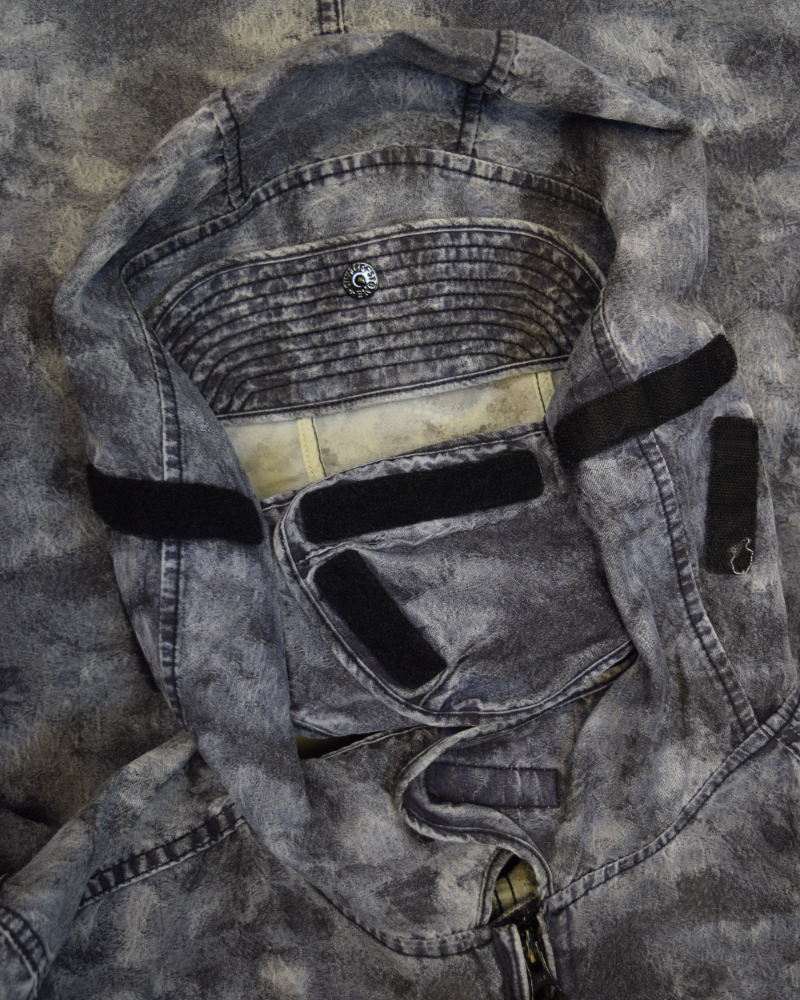 Stone island DPM Jacquard Plated Riot Mask Jacket Grey detail view