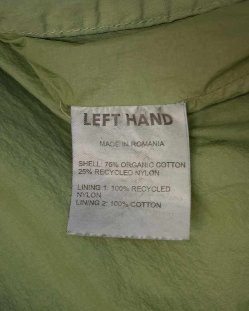 Left Hand Elvo Anorak Light Green detail view