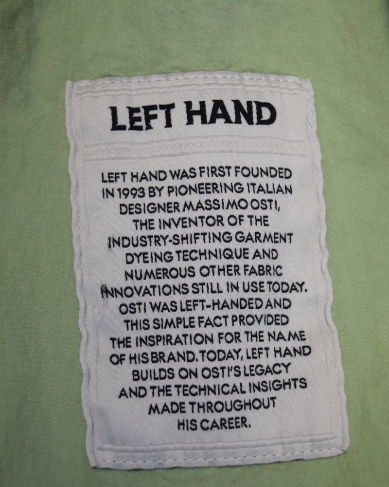 Left Hand Elvo Anorak Light Green detail view
