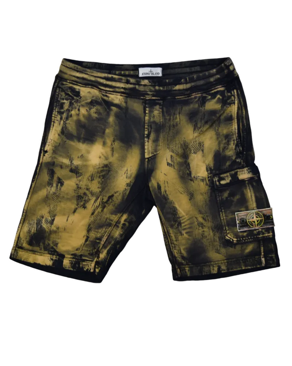 Stone Island Snowbeast Custom Corrosion Bermuda Jogger Shorts Navy Blue front view