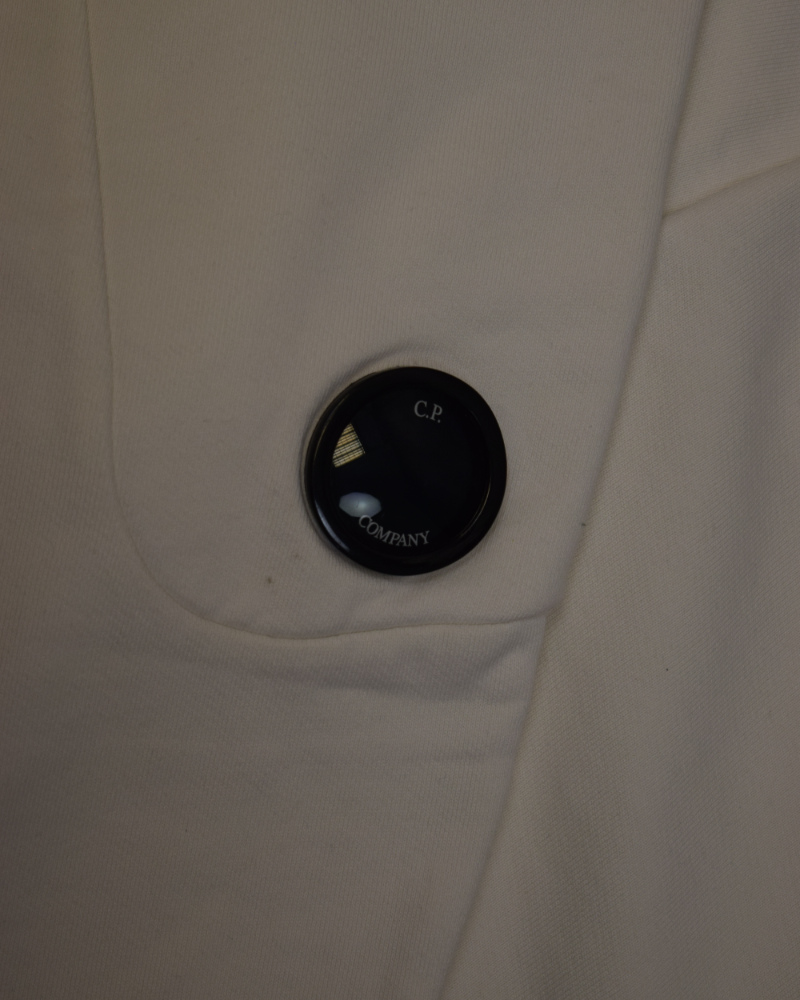 C.P Company Lense Cuffed Joggers White detail view