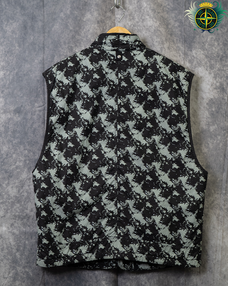 Stone Island Shadow Project Abstract Print Utility Gilet Black/White - L