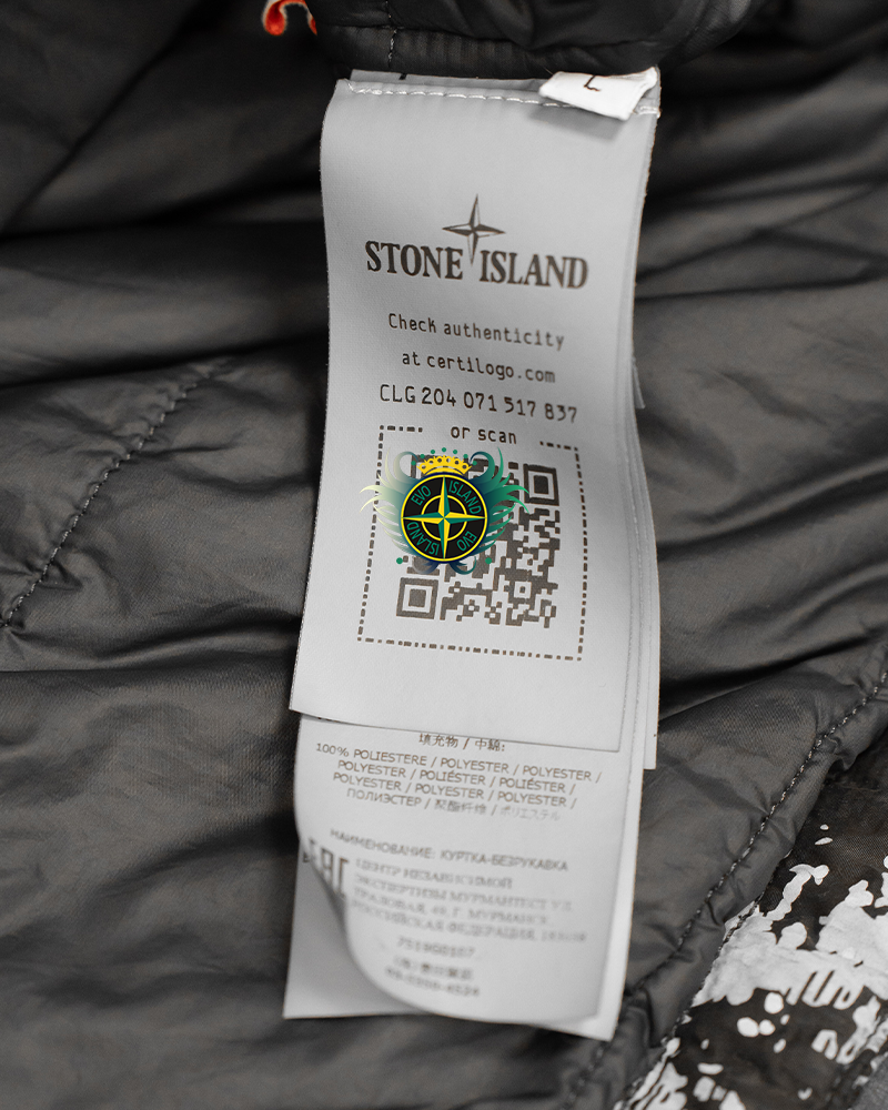 Stone Island Shadow Project Abstract Print Utility Gilet Black/White - L