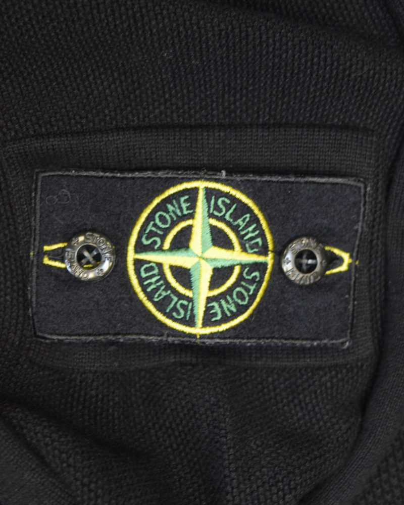 Stone Island Zip Up Knit Black detail view