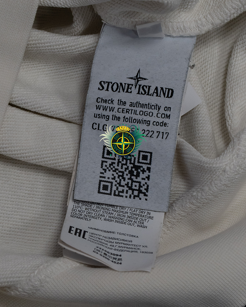 Stone Island Wrap Around Print Sweater Cream