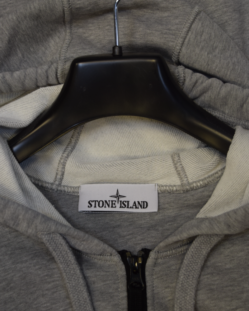 Stone Island Full Zip Hoodie Grey detail view
