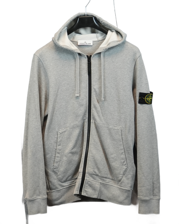 Stone Island Full Zip Hoodie Grey front view