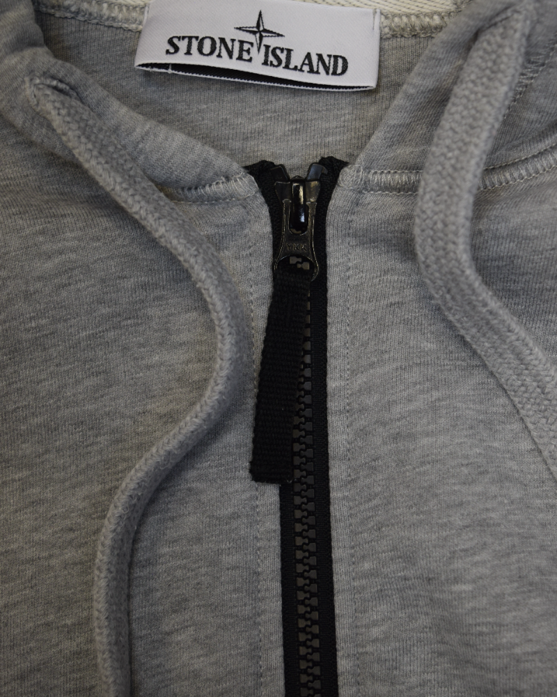 Stone Island Full Zip Hoodie Grey detail view