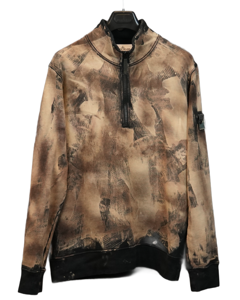 Stone island x Snowbeast Custom Quater Zip Sweatshirt front view