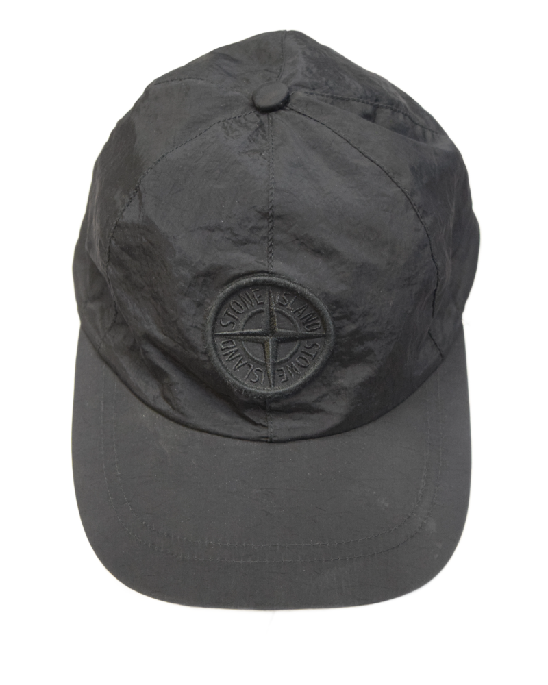 Stone Island Nylon Metal Adjustable Cap Black front view