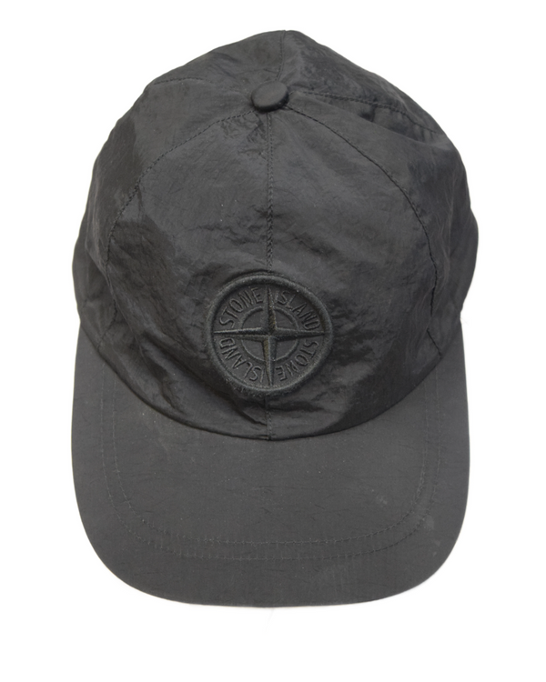 Stone Island Nylon Metal Adjustable Cap Black front view