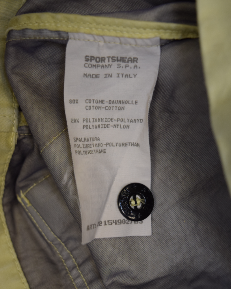 Stone Island 1995 Vintage Spalmatura Field jacket Yellow detail view