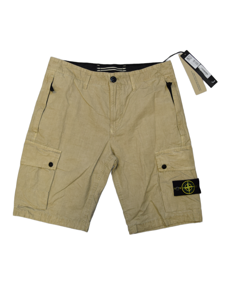 Stone Island Cargo Shorts Ivory front view