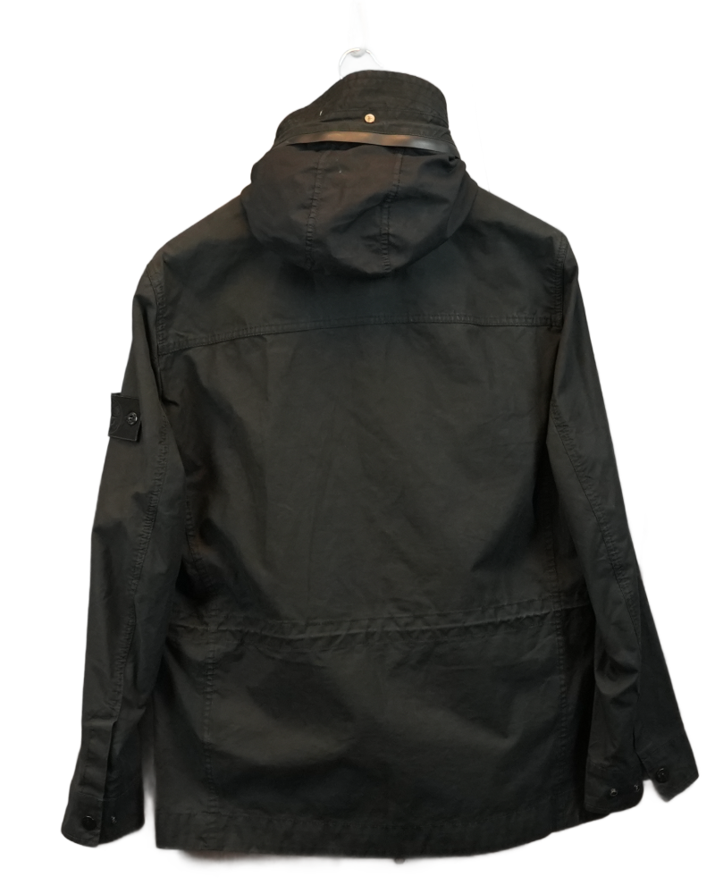 Stone Island Ghost Piece Weatherproof Cotton Jacket Black back view