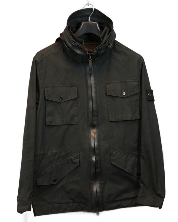 Stone Island Ghost Piece Weatherproof Cotton Jacket Black front view