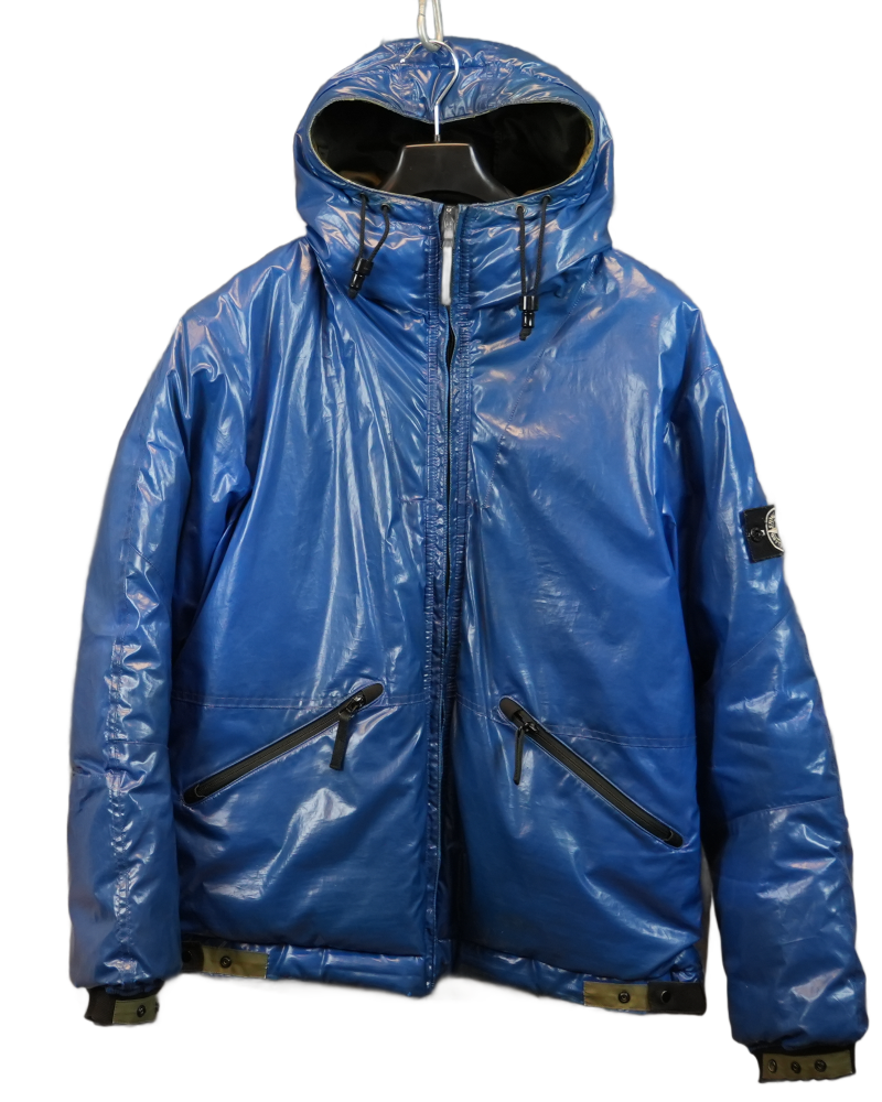 Stone island Special process 010 ice jacket blue front view