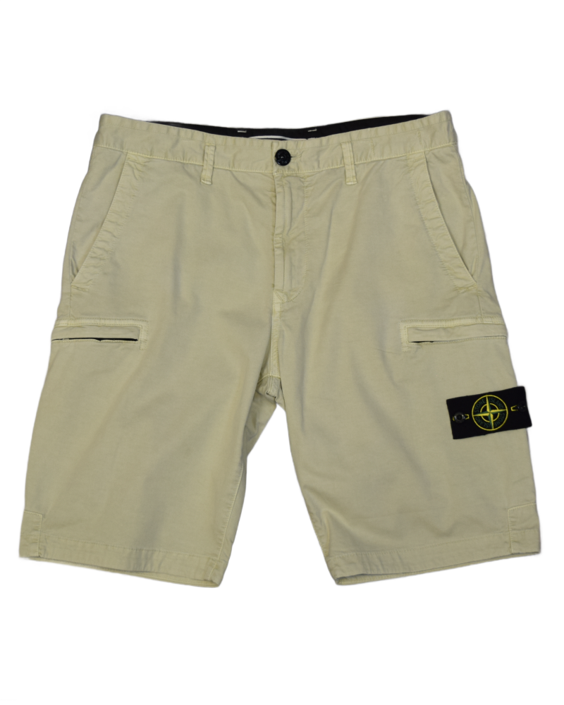 Stone Island Cargo Shorts Cream front view