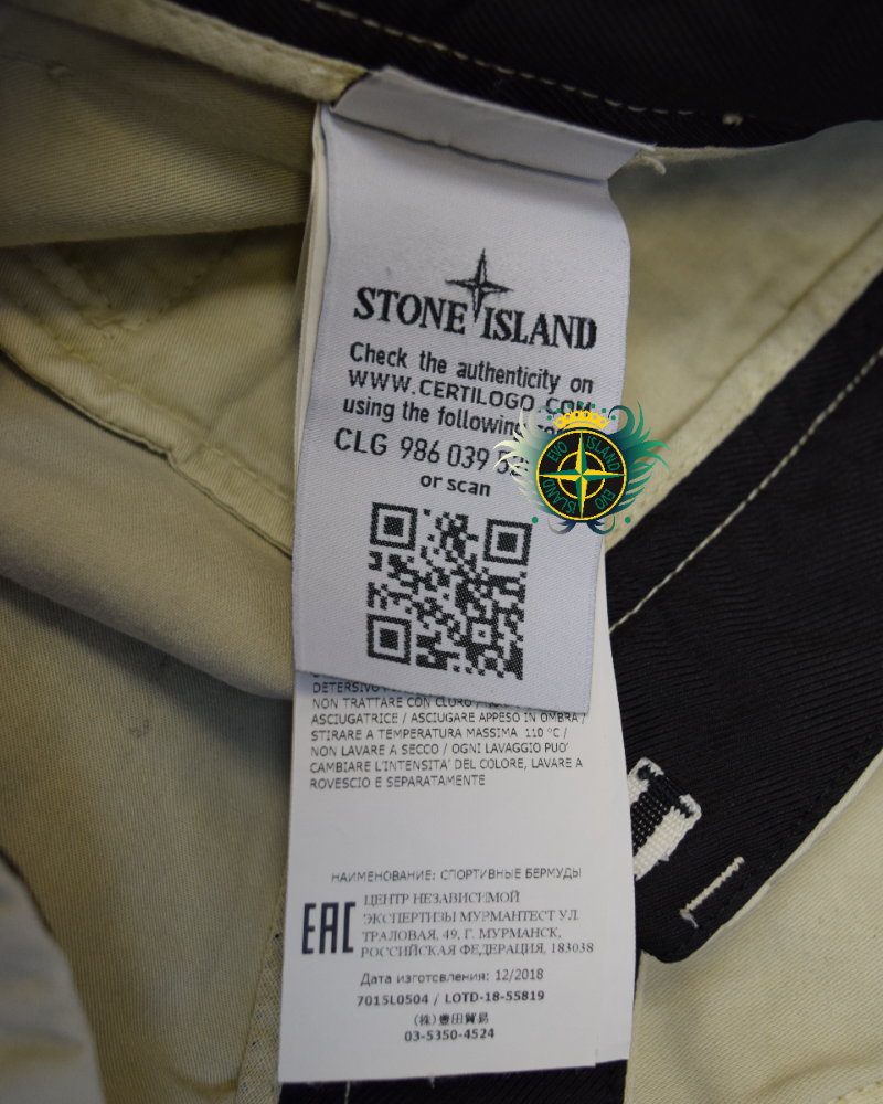 Stone Island Cargo Shorts Cream detail view