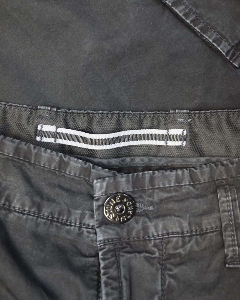 Stone Island Old Effect Treatment Cargo Shorts Black detail view